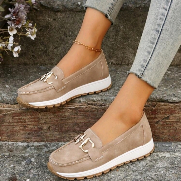 Thick-Soled, Comfortable Slip-On Shaking Shoes, Khaki Women's Soft-Soled - Picture 2 of 6